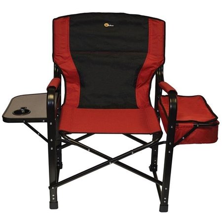 FAULKNER Faulkner FLK-49582 El Capitan Director Chair with Cooler Bag; Burgundy - Black FLK-49582